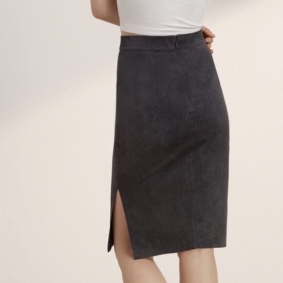 Wilfred Free Gray Vegan Suede Lis Skirt - Picture 1 of 4